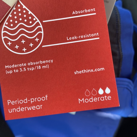 X3 pairs THINX Sport Menstrual Underwear | Period Underwear Period Panties Ocean - Picture 4 of 4